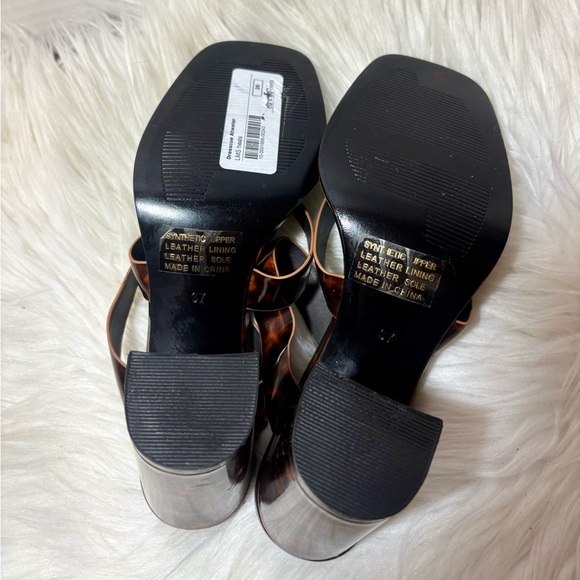 LMS Tortoise Shell Block Heel Sandals - Picture 6 of 7